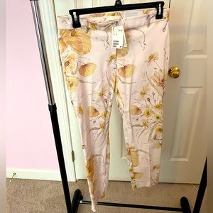 Brand new cream floral print ankle length slacks by H&M
